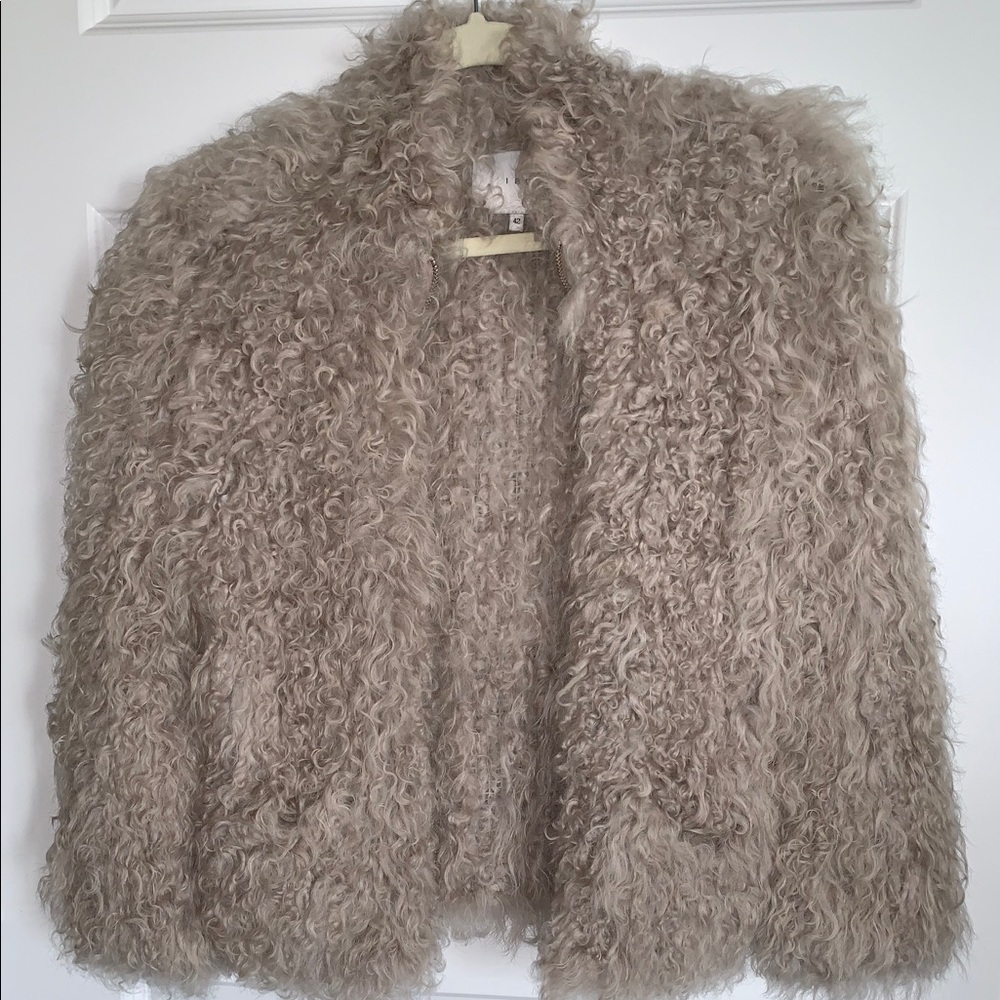 IRO Kald Lamb Shearling Jacket in Beige
